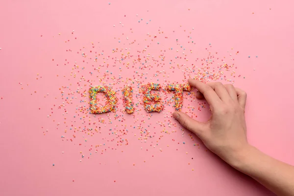 Word diet from sweets — Stock Photo, Image