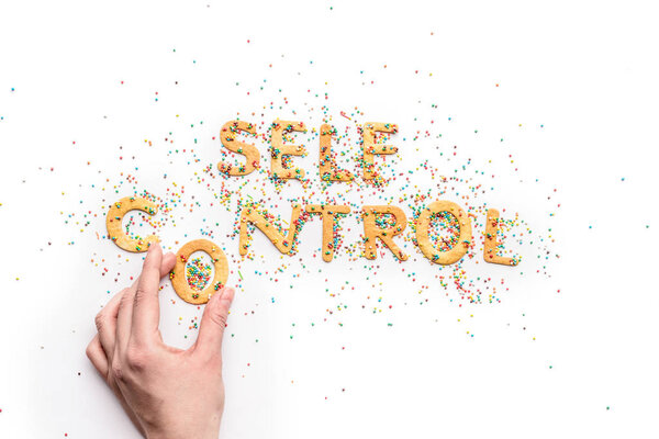 Self control lettering from sweets 