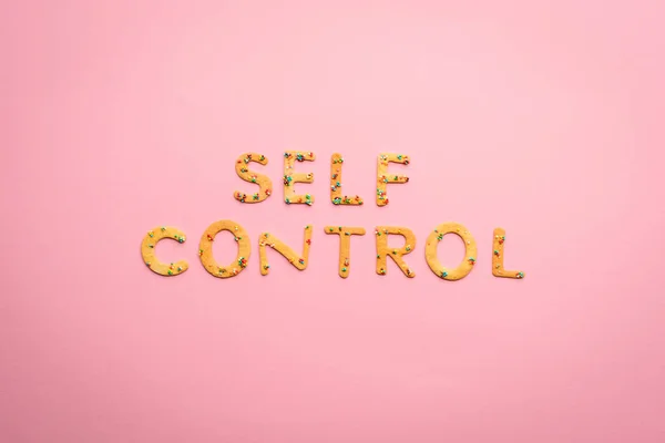 Self control lettering from sweets — Stock Photo, Image