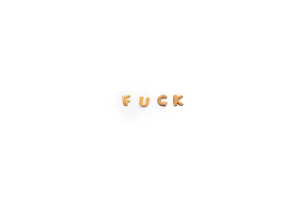 Fuck lettering made of crisps — Free Stock Photo