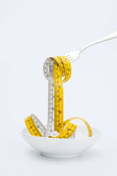 Fita de medição em garfo — Fotografia de Stock