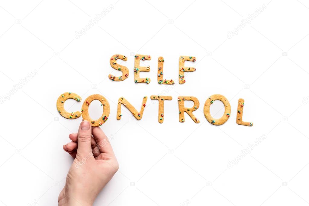 Self control lettering from sweets 
