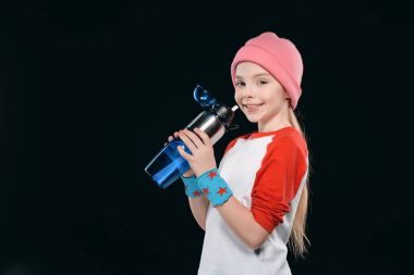 girl with sport bottle clipart