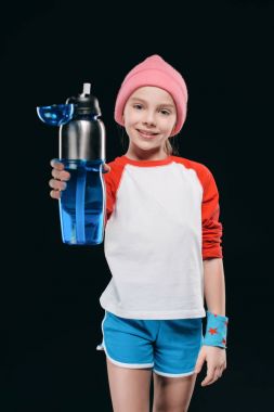 girl with sport bottle clipart