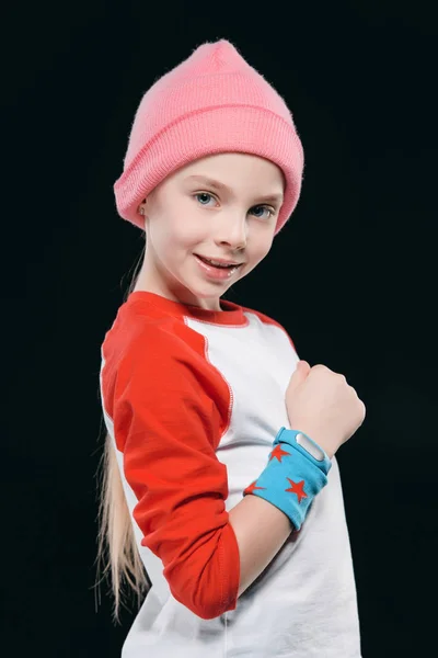 Girl with fitness tracker — Stock Photo, Image