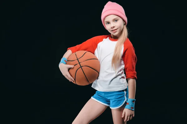 Sporty girl with ball — Stock Photo, Image