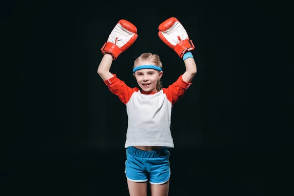 Dívka v Boxerské rukavice — Stock fotografie