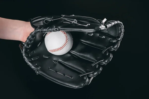 Garoto segurando bola de beisebol — Fotografia de Stock