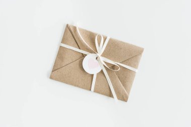 kraft envelope with heart   clipart