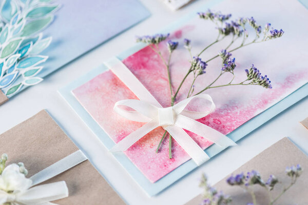 collection of envelopes or invitations