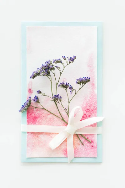 Watercolor invitation with flower — Stock Photo, Image