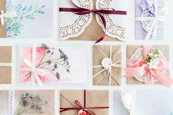 collection of envelopes or invitations