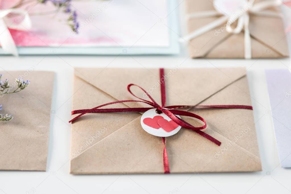 collection of envelopes or invitations