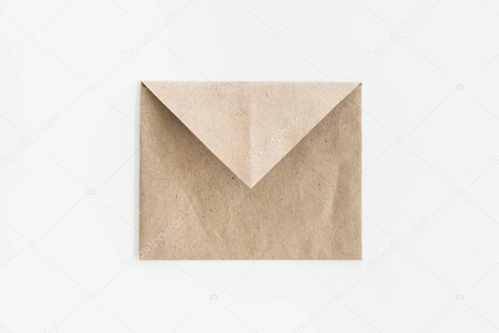 top view of kraft envelope