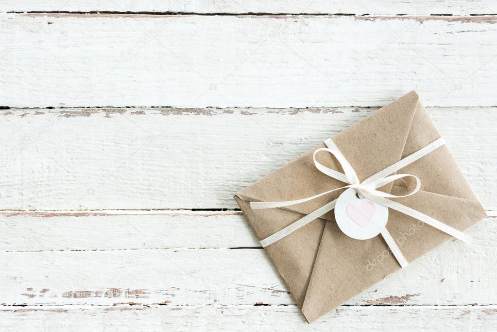 Decorative envelope with ribbon