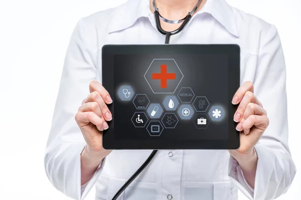 Medico con tablet digitale — Foto Stock