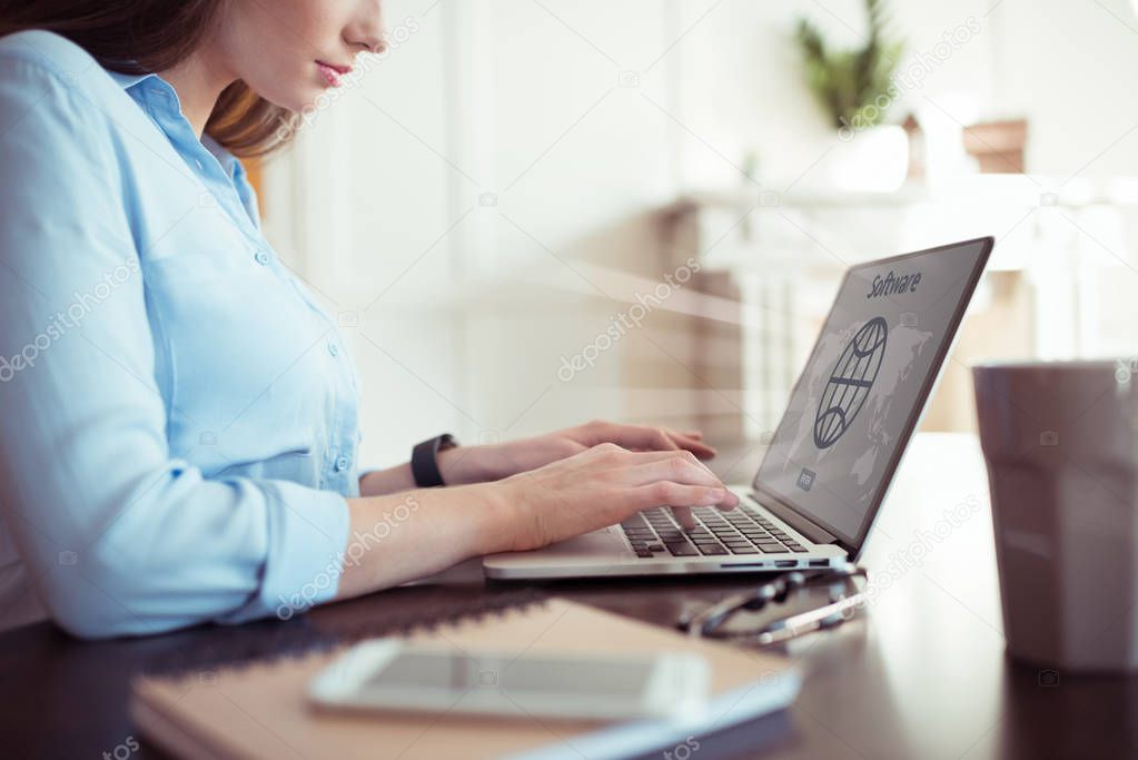 businesswoman working with laptop