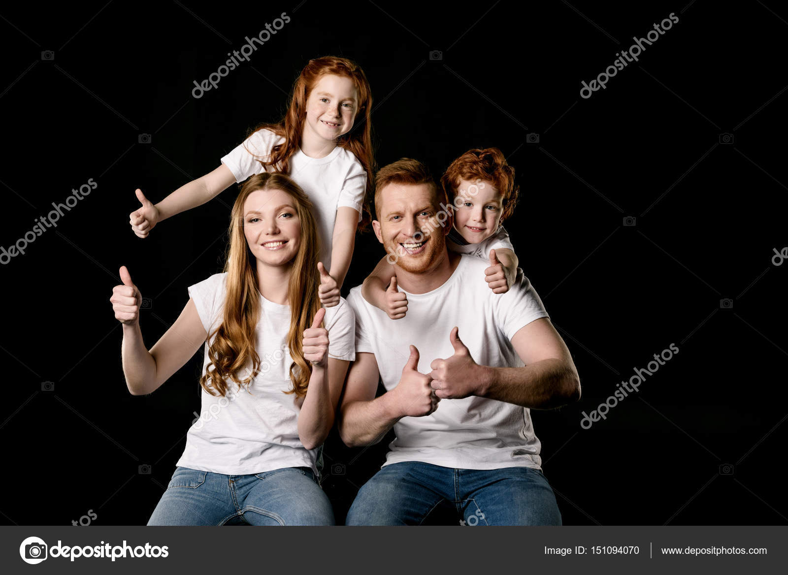 Family in white t-shirts — Stock Photo © IgorTishenko #151094070