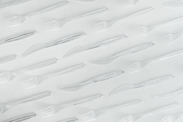 various plastic cutlery