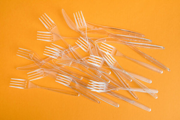 various plastic cutlery