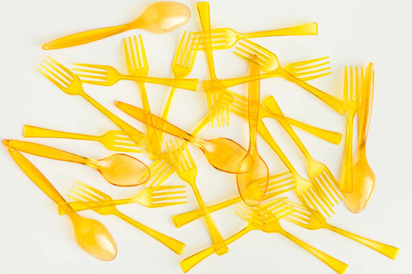 various plastic cutlery