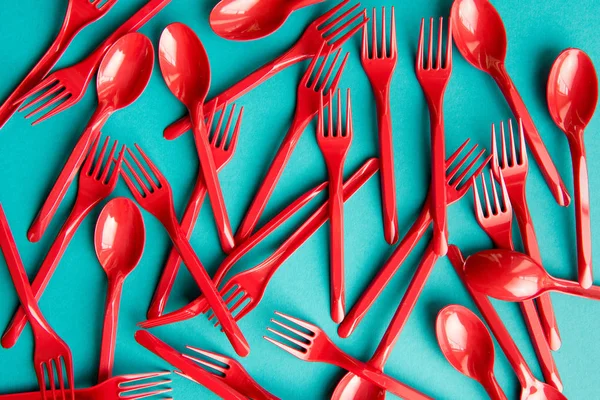 Various plastic cutlery — Stock Photo, Image