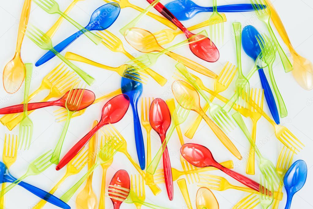 various plastic cutlery