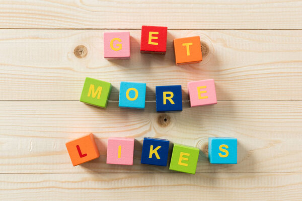 colorful cubes with text