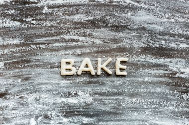 word bake made from dough clipart