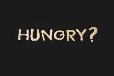 word hungry made from dough clipart