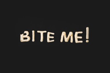 lettering bite me from dough clipart