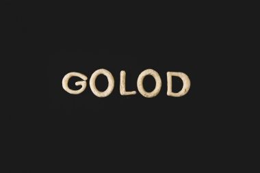 word golod made from dough clipart