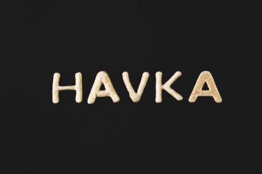 word havka made from dough clipart