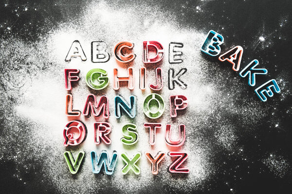 baking forms for cookies in forms of letters