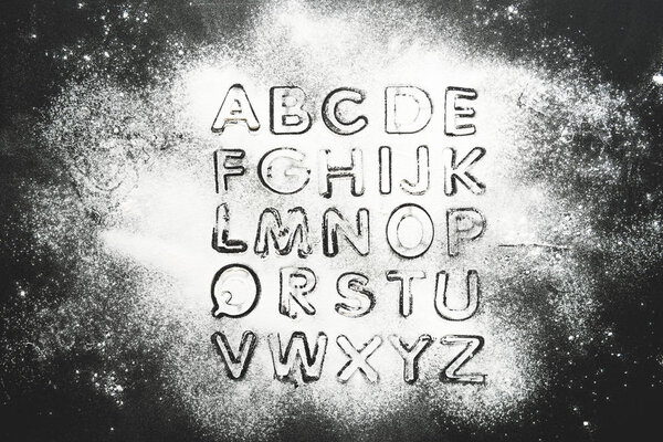 baking forms stencil with flour