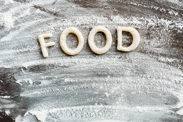 Slovo jídlo ze souborů cookie — Stock fotografie