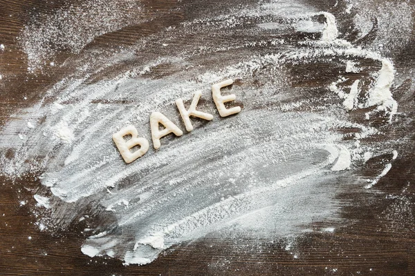Word bake from cookies — Free Stock Photo