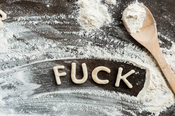 Word fuck from cookies — Stockfoto