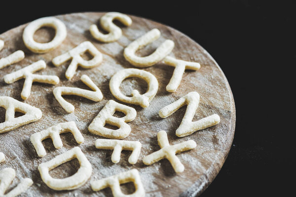 letters made from cookie dough