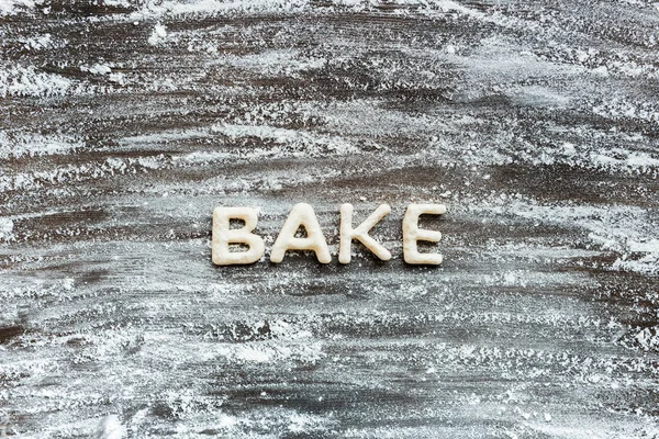 Word bake made from dough — Stock Photo, Image