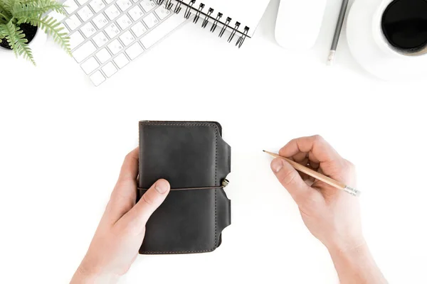 Human hands at workplace — Stock Photo, Image