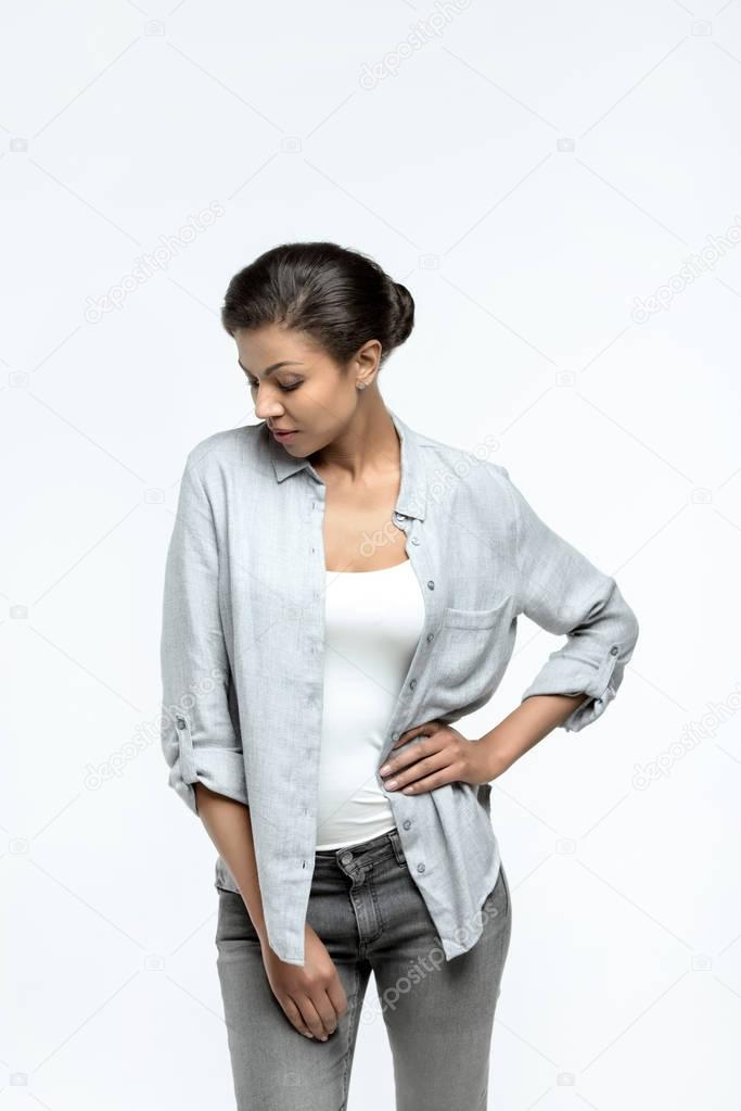 young african american woman posing