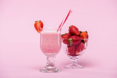 delicious strawberry milkshake  clipart