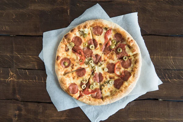 표 3에 맛 있는 피자 — 스톡 사진
