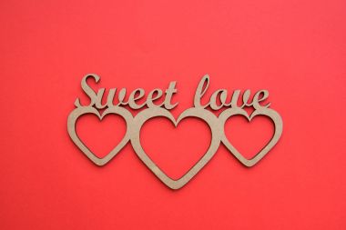 Hearts with Sweet love stencil clipart