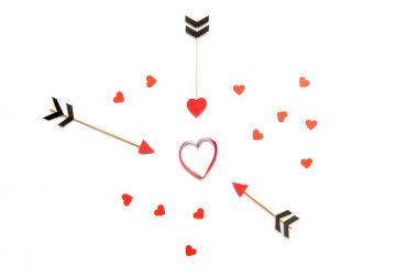 red hearts and amour arrows  clipart