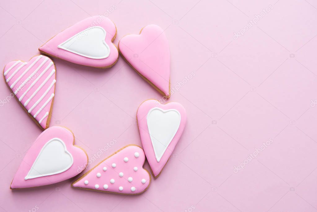 Handmade cookies in heart shape 
