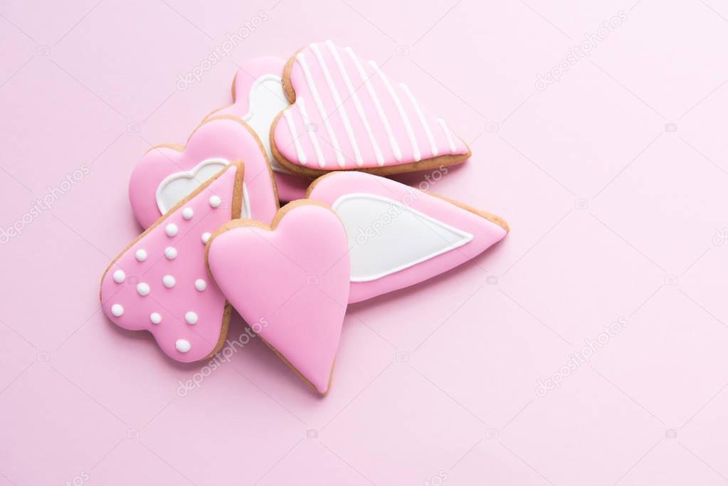 Handmade cookies in heart shape 