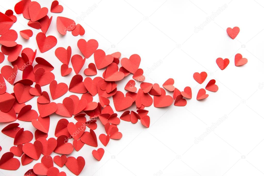 Heap of red hearts 