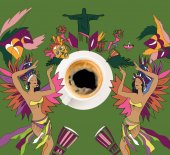 coffee with colorful brazilian theme